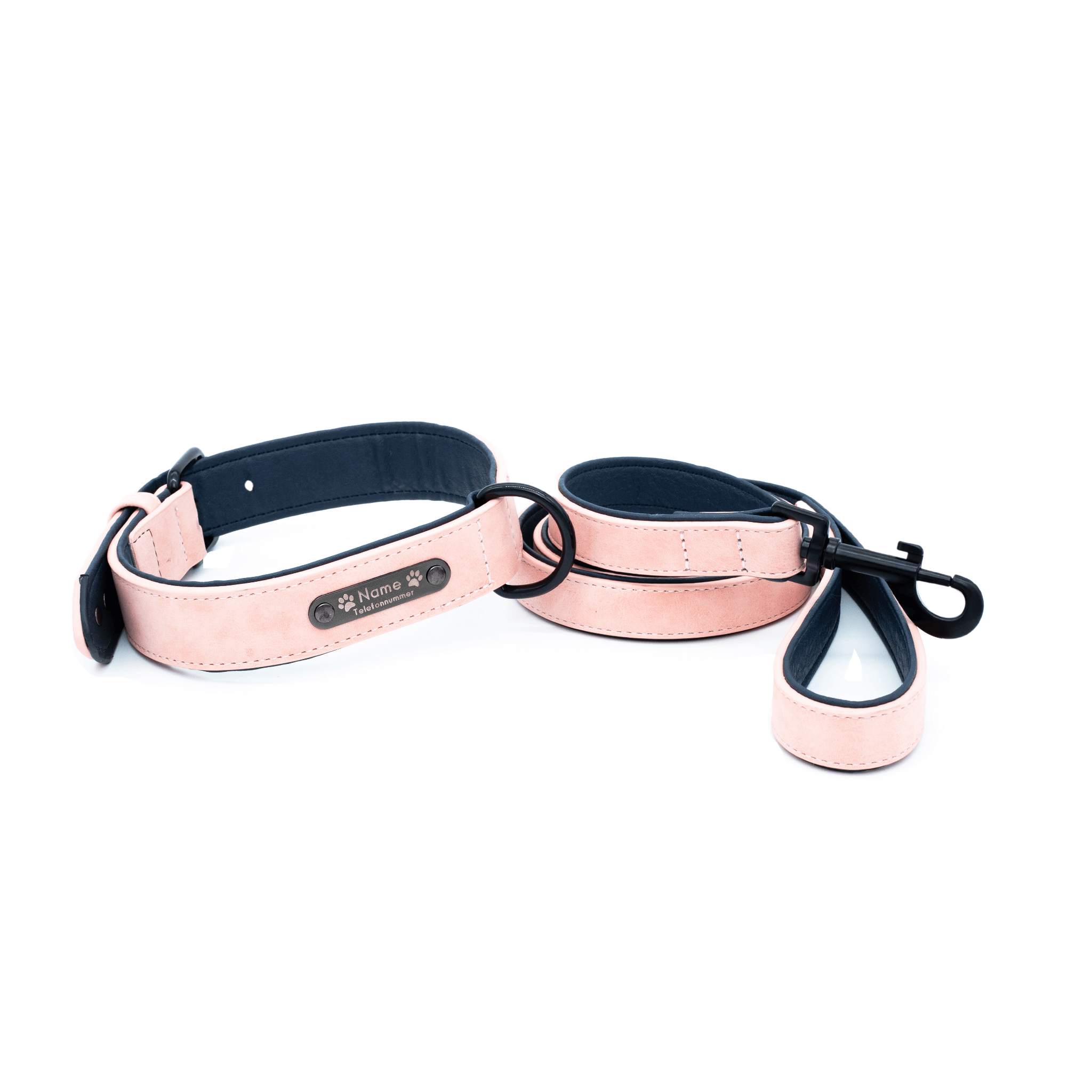 Classic Series Set - Halsband & Leine in Rosé