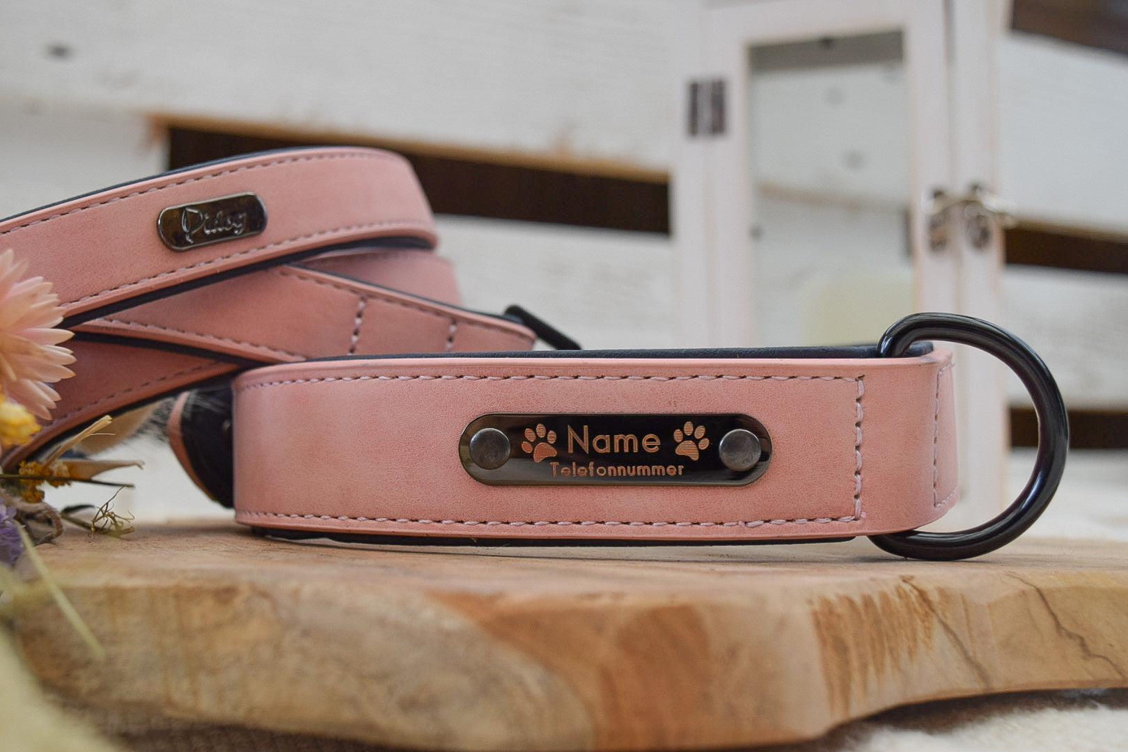 Classic Series Set - Halsband & Leine in Rosé