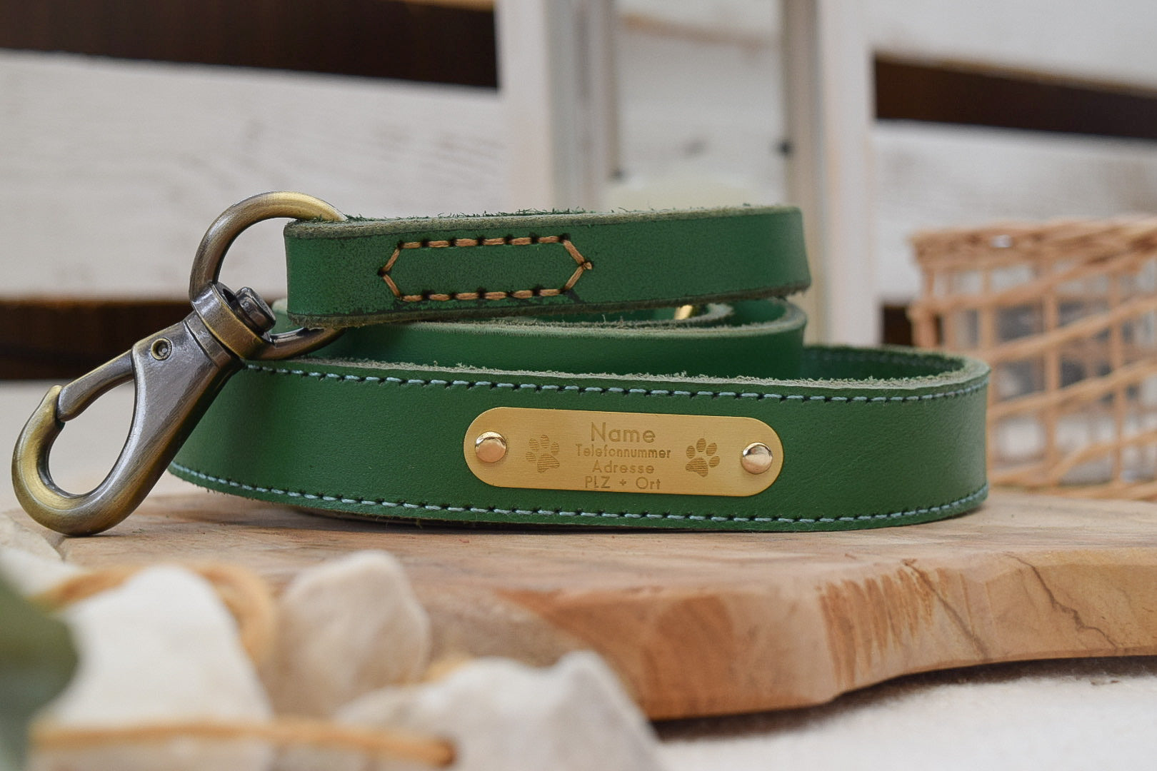 Premium Series Set - Halsband & Leine in Opalgrün