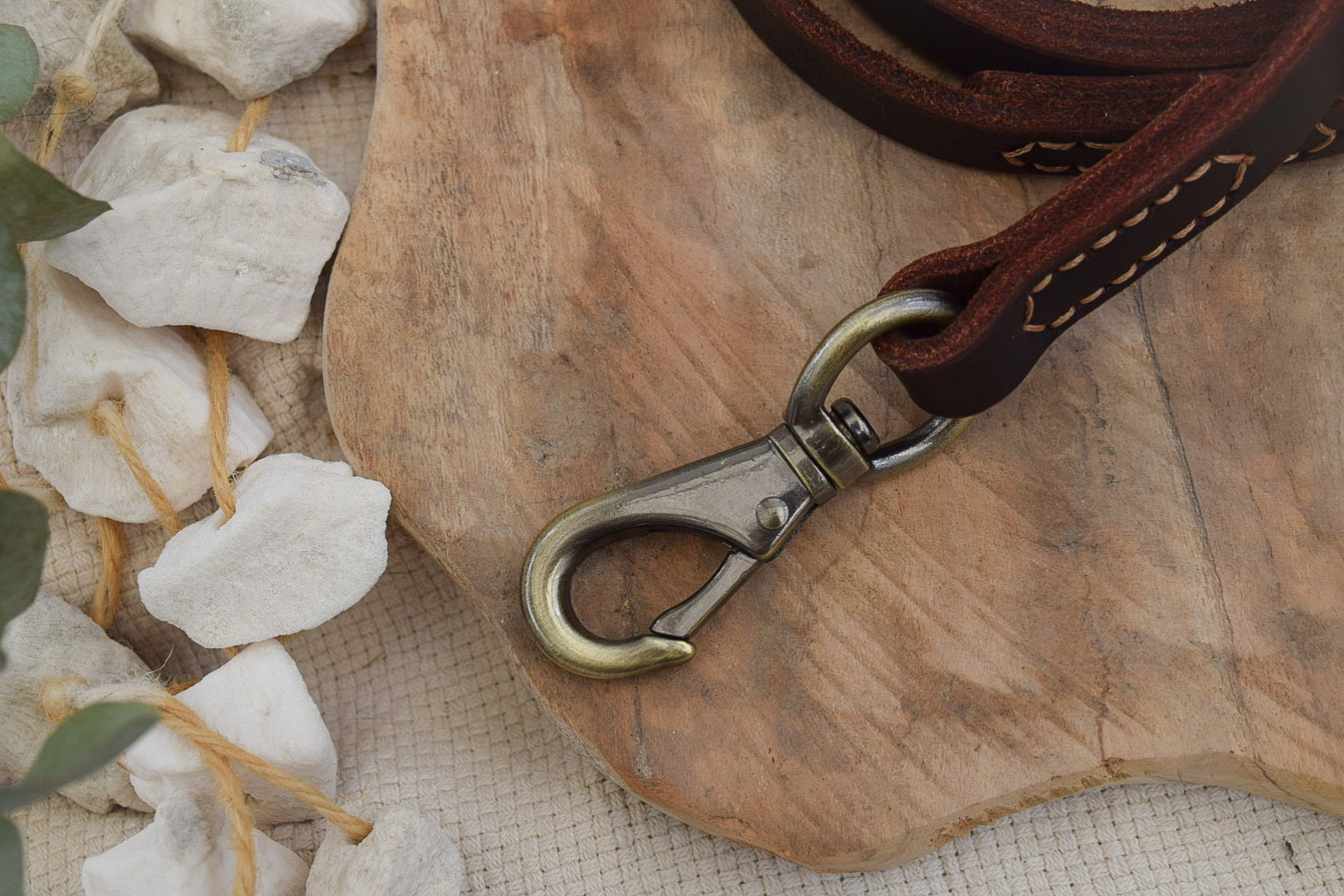 Premium Series Set - Halsband & Leine in Kastanie