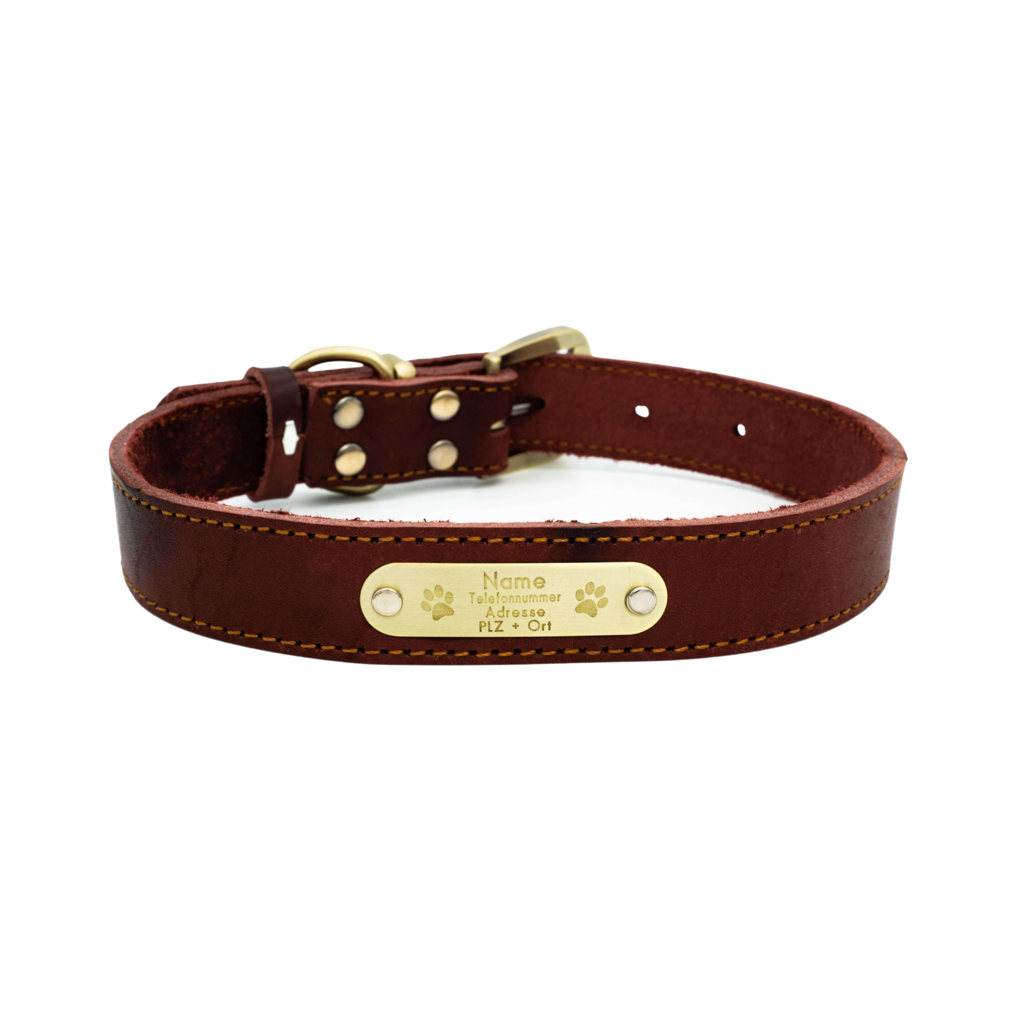 Premium Series Set - Halsband & Leine in Weinrot