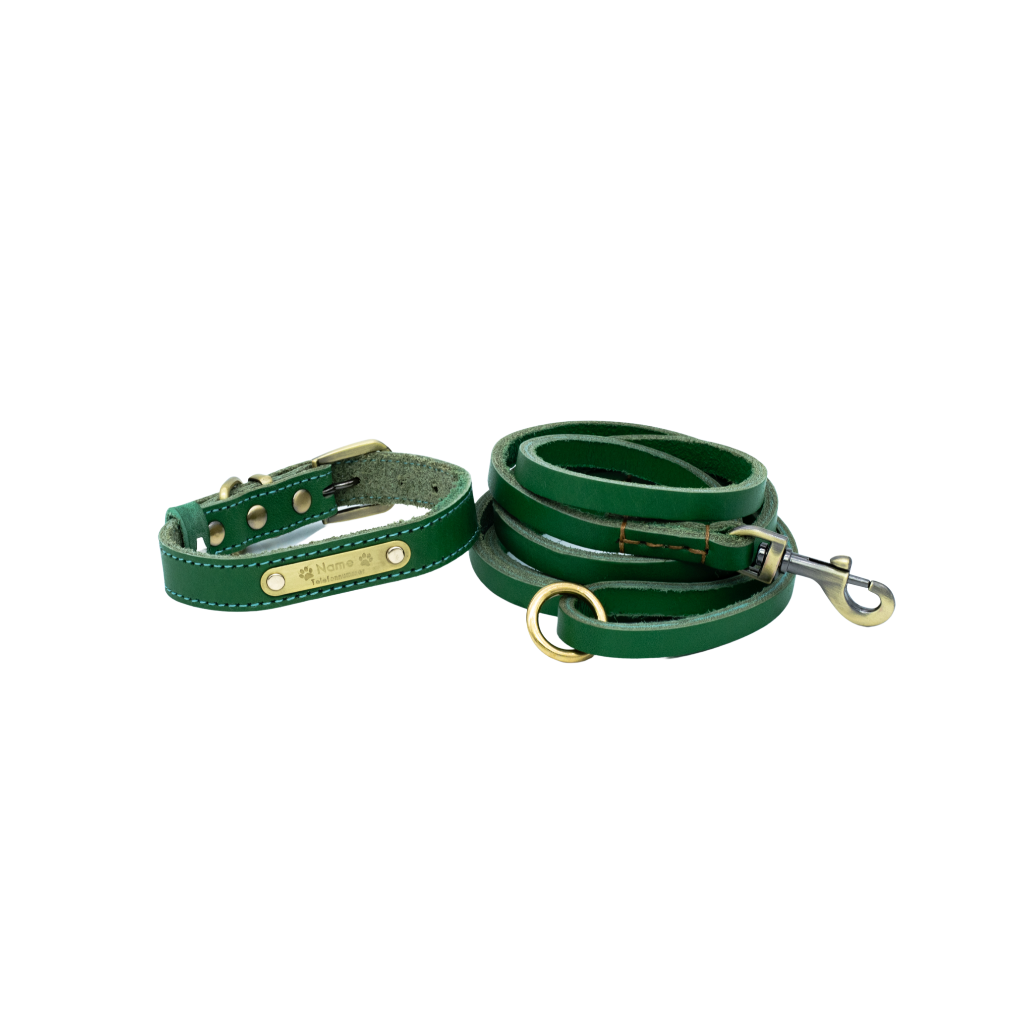 Premium Series Small Set - Halsband & Leine in Opalgrün